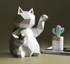 Lucky Cat Object Stylish Scandinavian Style Ornament Interior [Natura Style] (White, Large)