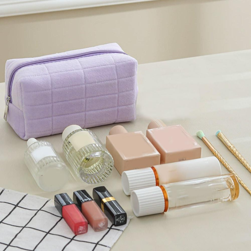 Flannel Makeup Bag Large Capacity Portable Travel Handbag Wash Bag Cute Pen case Stationery box Cosmetics&Toiletries storage bag