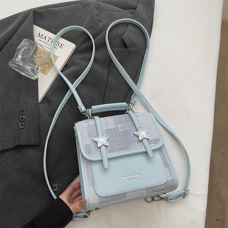 Schoolbag niche casual beautiful backpack women's 1011 spring new retro small backpack personalized shoulder bag messenger bag