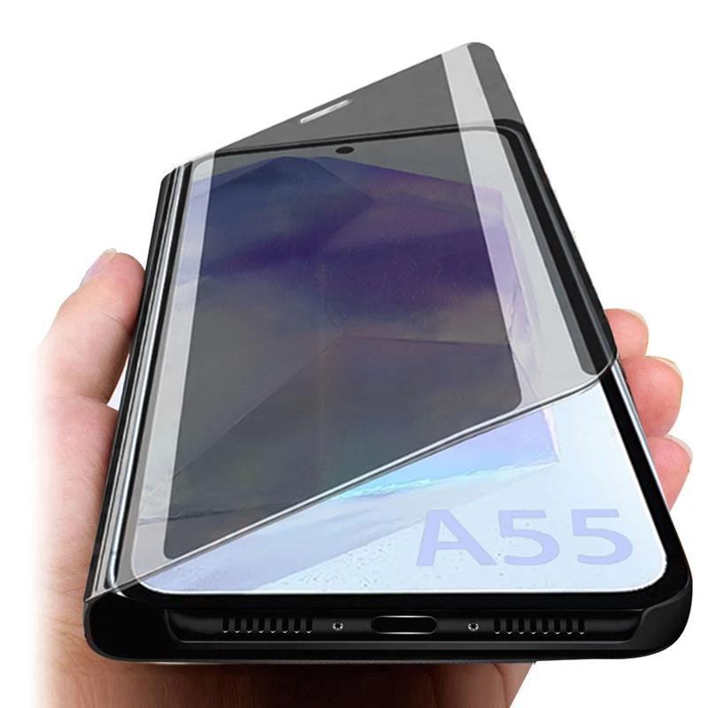 A05S A05 A15 A25 A35 A55 Custodia Lusso Trasparente Specchio Flip Pelle Custodie per Telefono Per Samsung Galaxy A05 A05S A15 A25 A35 A55 5G Antiurto Supporto Copertura a Libro