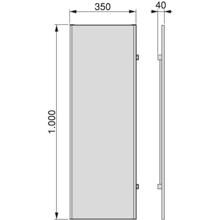 Miroir extractible - EMUCA - Aluminium peint - Installation facile - Dimensions 1000x340mm - Gris métallisé
