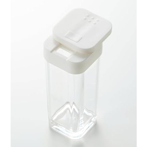 Yamazaki Tower Spice Bottle, White, Approx. W3.7 x D3.7 x H9.5cm, Salt, Seasoning Container, Sliding Closure, 2863