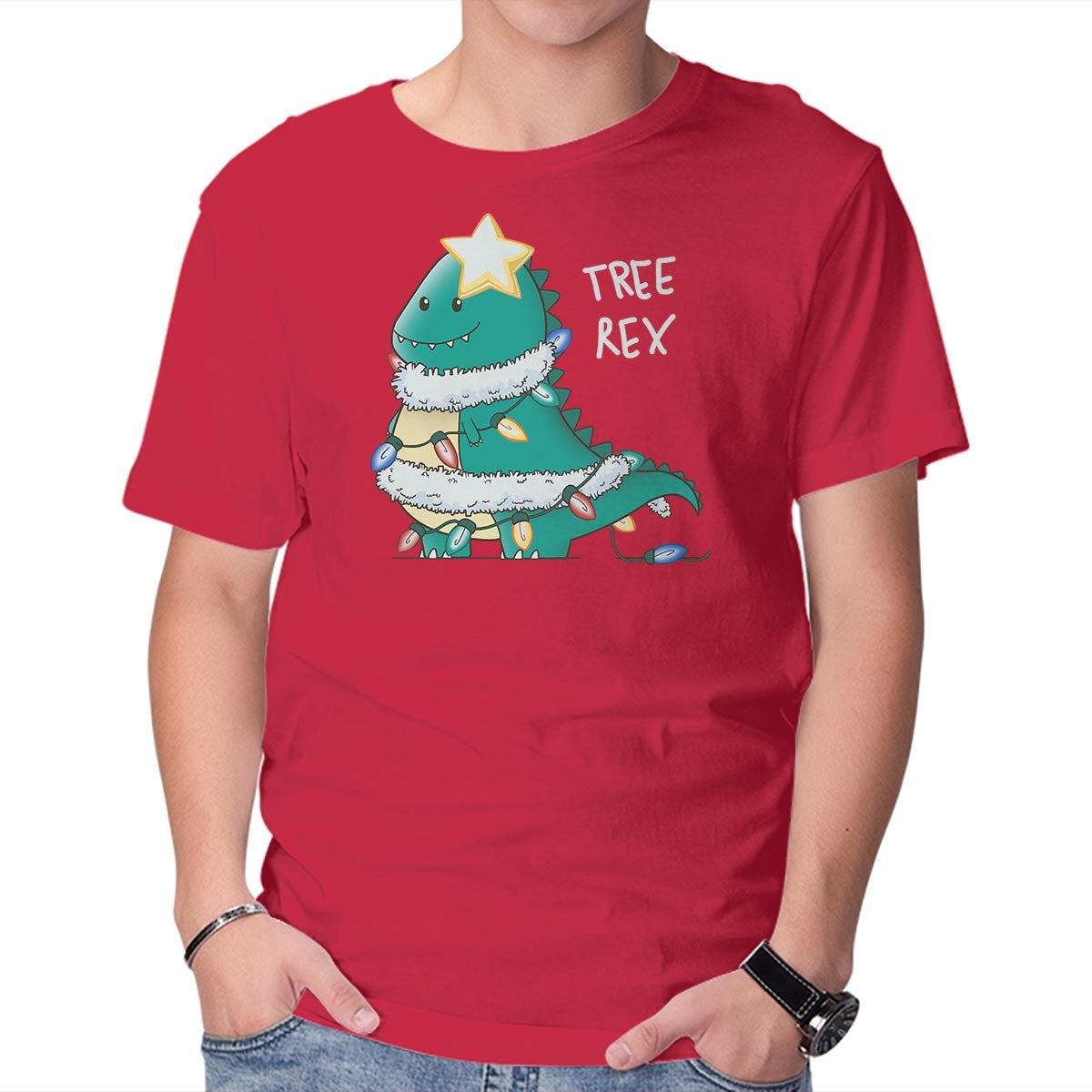 Unisex Crew Neck T-Shirt Tree-Rex Graphic Short Sleeve Casual Tee XXL