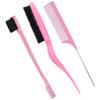 Hair Comb Three-Piece Set Highlight Dyeing Tip Tail Comb Eyebrow Brush Broken Hair Wig Styling Comb Disc Hair Set Hair Tools Household