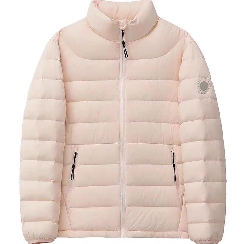 Light and thin ribs down jacket women's short white duck down winter new hooded couple warm casual jacket