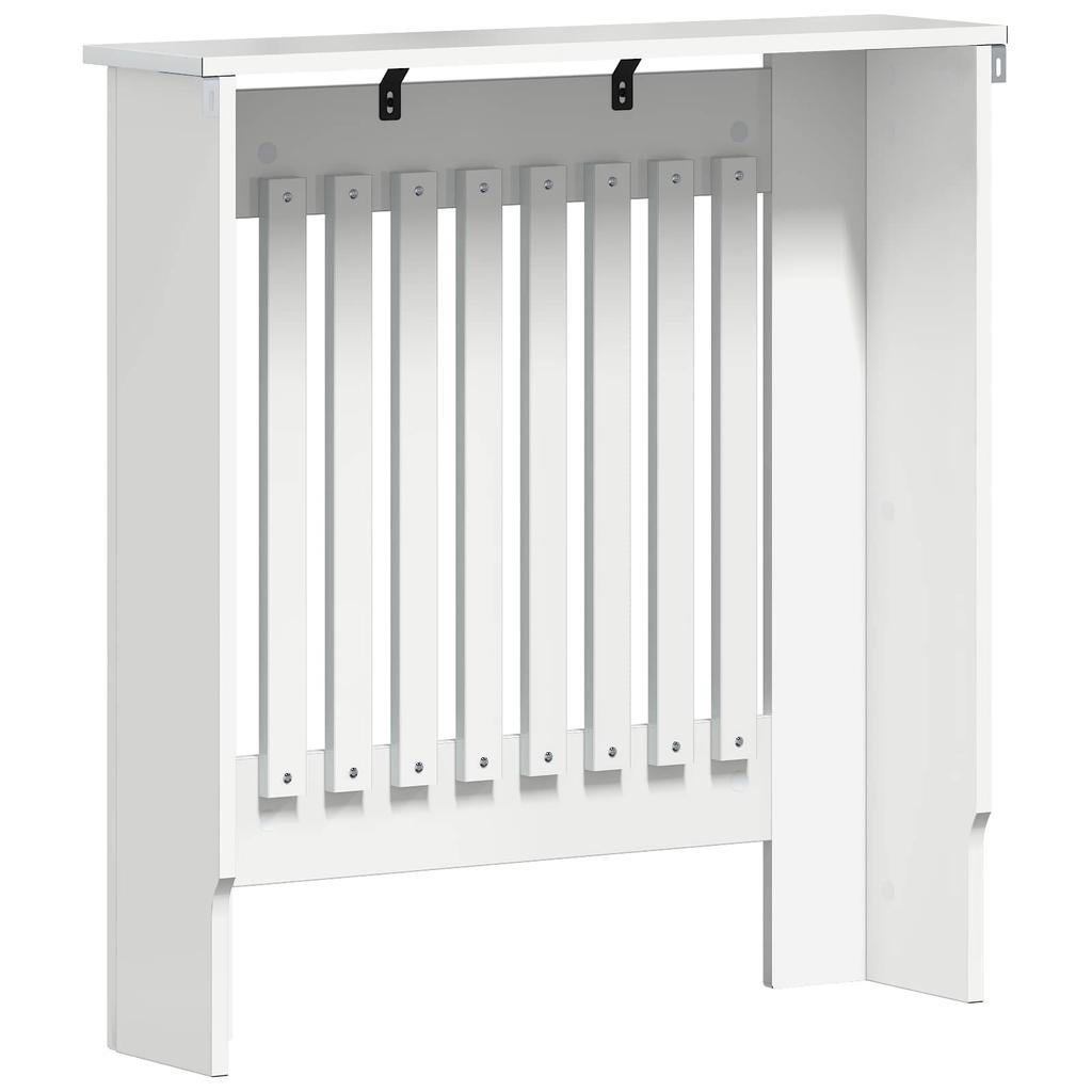 Radiator Cover Glossy White 112 x 19 x 81.5 cm