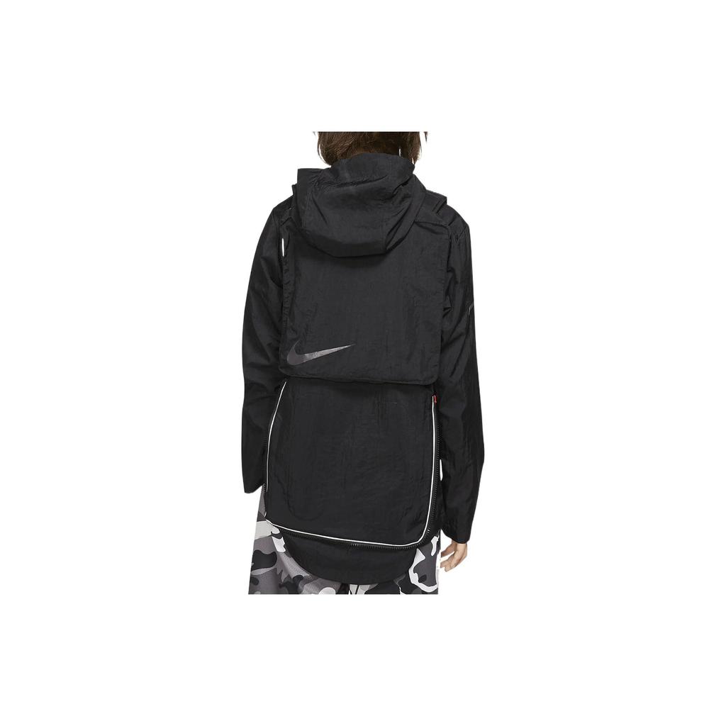 Nike Jacket Solid Color Printed Logo Zipper Hooded Long Sleeve Kids jackets Black BV3559-010