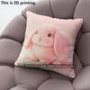 Cute Pink Bunny Print Square Throw Pillow Covers Pattern Cushion Cover Suitable For Sofa Bedroom Car Pillow Cover