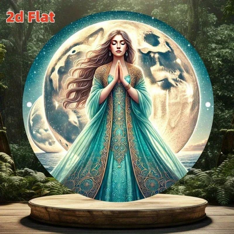 Round Metal Tin Sign Wall Art Home Living Room Office Cafe Decor 20x20cm