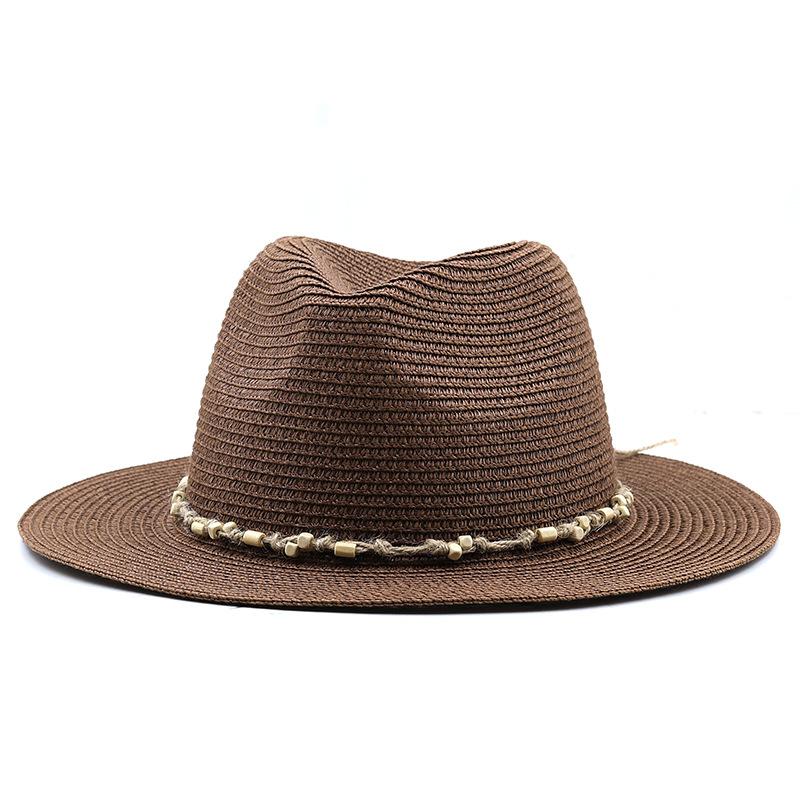New chain jazz straw hat spring and summer men's and women's outdoor beach sun protection hat