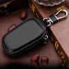 Men's Universal Cowhide Leather Car Key Case with Car Logo and Waist-Hanging Zipper