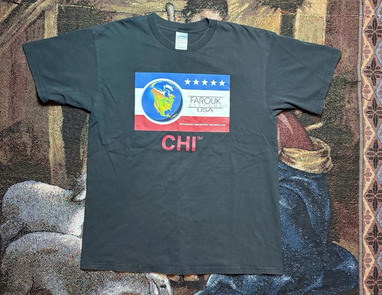 FAROUK Systems Shirt USA Hair Hairdresser Large Black Got Silk? Mens Large Y2K 2XL