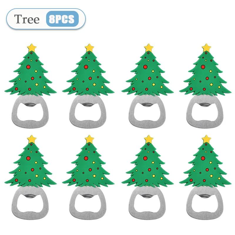 Christmas Magnetic Bottle Opener Santa Claus Beer Eagle Silicone Refrigerator Magnet Kitchen Tool Holiday Party Gift Decoration