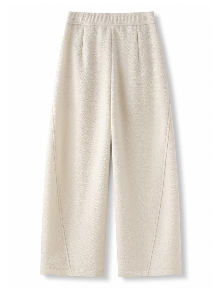 Petite Wool Blend Wide-Leg Cropped Pants for Women - 2025 Autumn/Winter Collection: Fashionable, Slimming, Casual Style.