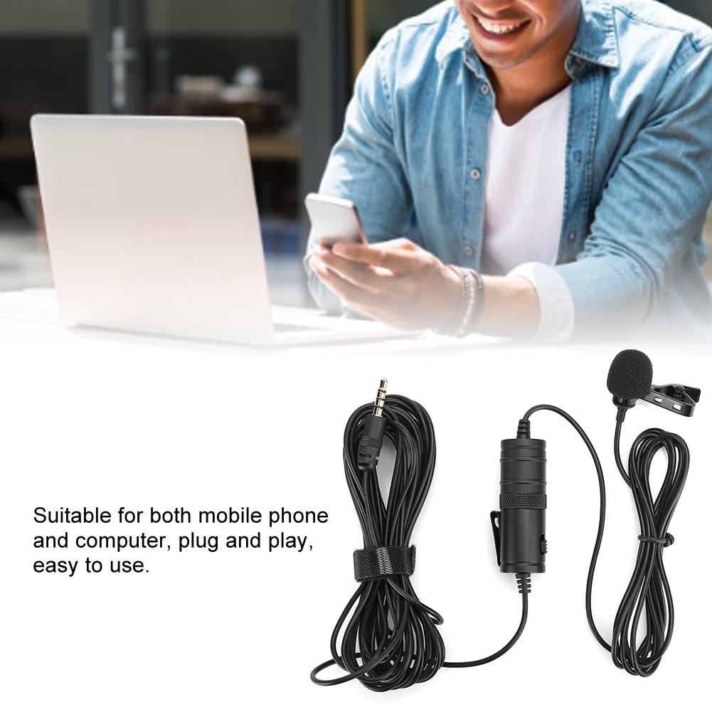 Mini Collar Clip Microphone Karaoke Live Broadcast Mic with Battery for Mobile Phone PC(MicrophoneAdapter for IOS )
