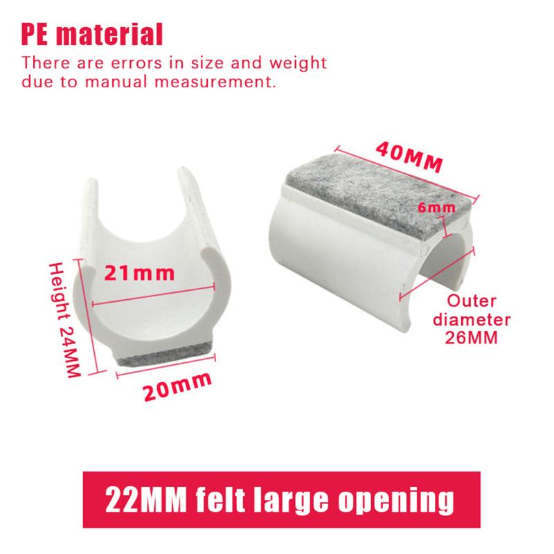 10Pcs U Shaped Chair Leg Pads 19/22/25mm Non Slip Noise Reduction Chair Leg Caps Felt Floor Protectors Furniture Accessories