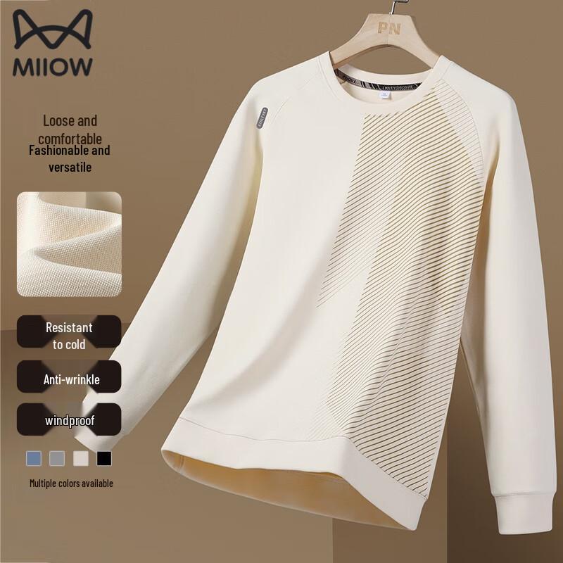 MiiOW Men s Long-Sleeve Round Neck Casual Sweatshirt 4XL