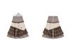 Retro Mori-Kei Candied Chestnuts Plaid Skirt with Embroidery Patchwork