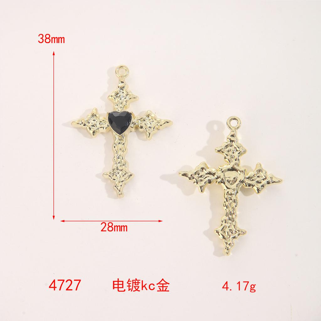 Love Starlight Inlaid Cross Crowe Heart Pendant Cool Spice Girl Diy Bracelet Necklace Ear Jewelry Material Accessories