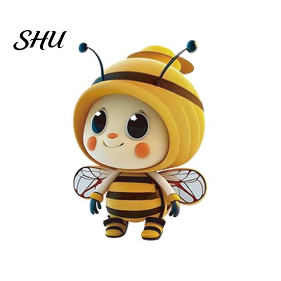 Bee Themed Hanging Decor Acrylic Decoration Single Side Printed Little Ornament Home Car Rearview Mirror Keychain Pendant Birthday Gift Portable