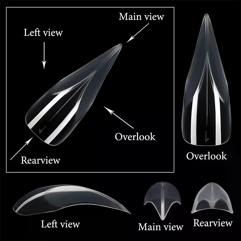 3D Eagle Claw Curved Fake Reusable Nails Full Cover Press On Nail Forms Molds Crystal Nail Extension Tip Suitable For Nail