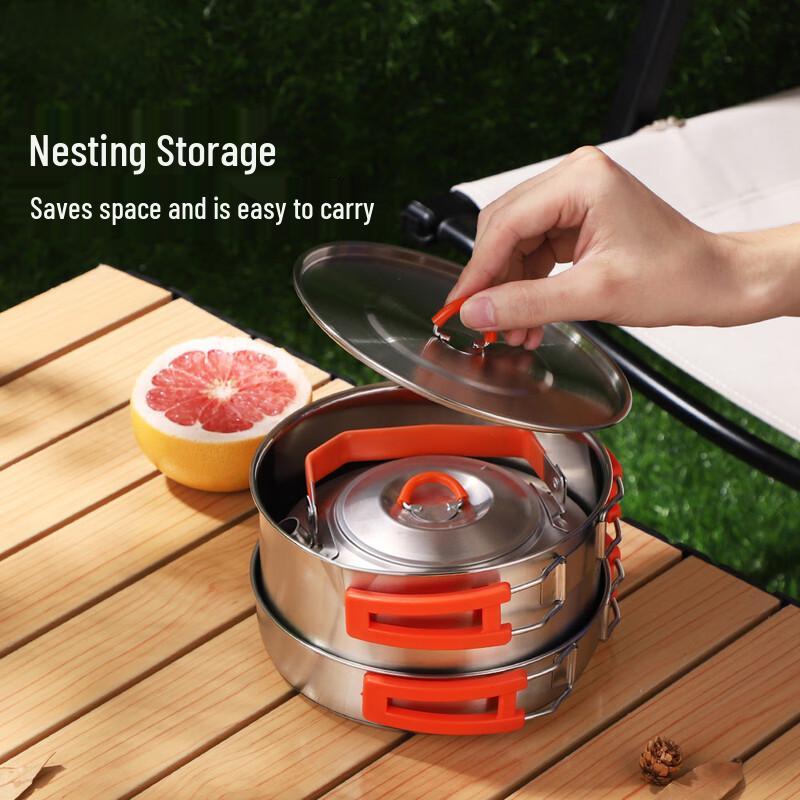 NuFeng 304 Stainless Steel Outdoor Camping Cookware Set