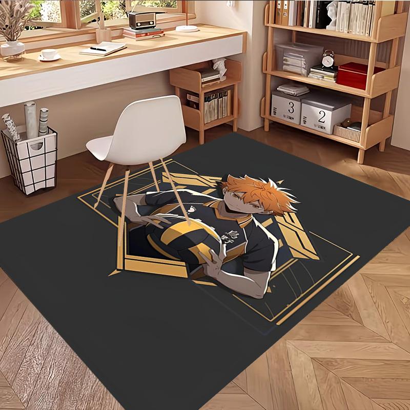 Haikyu Print Rug, Washable Floor Carpet, For Entryway Dorm Laundry Room Office Study, Home Decor Birthday Christmas Gift