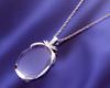 Hogdseirrs Crystal Magnifying Glass Pendant Necklace (Antique Silver)