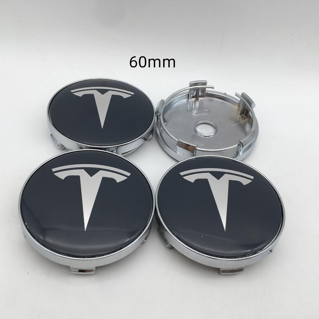 AAAIK1 20pcs 56mm 60mm 68mm For Tesla Model 3 Model Y Model S X Car emblem Wheel hub Center Cap Badge covers Decals Styling accessories