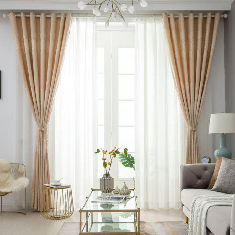 Nordic Blackout Jacquard Bamboo Cotton Curtains for Living Room, Bedroom, or Balcony