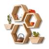 Wooden Hexagonal Wall Mounted Floating Shelves‑ Honeycomb Decorative Shelving