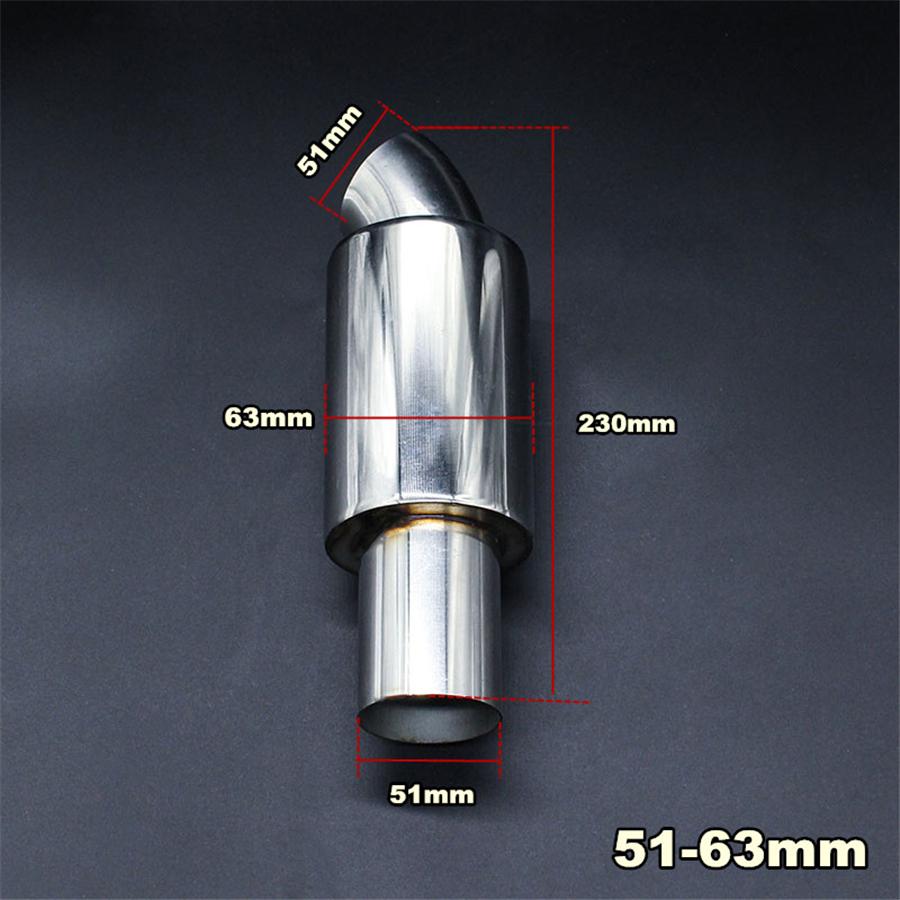 Universal Car Muffler Exhaust Pipe Tip Resonator Polished Bent Stainless Steel Burnt Tip And Silencer 2 "inlet To 2" Outlet Exhaust Tip Muffler