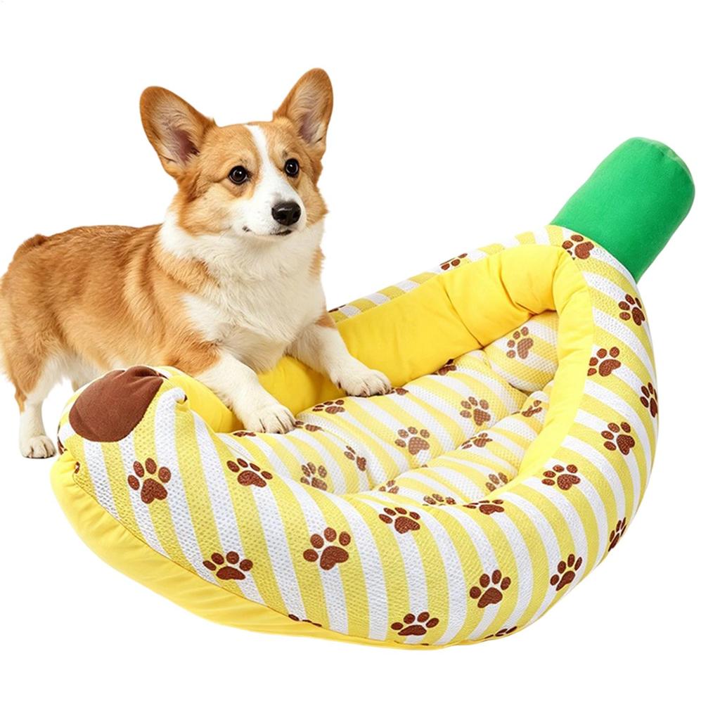 Pet Bed Banana Shaped Dog Bed Breathable Plush Cozy And Soft Puppy Cushion Pet Nesting Bed For Small Medium Dog Pet Supplies