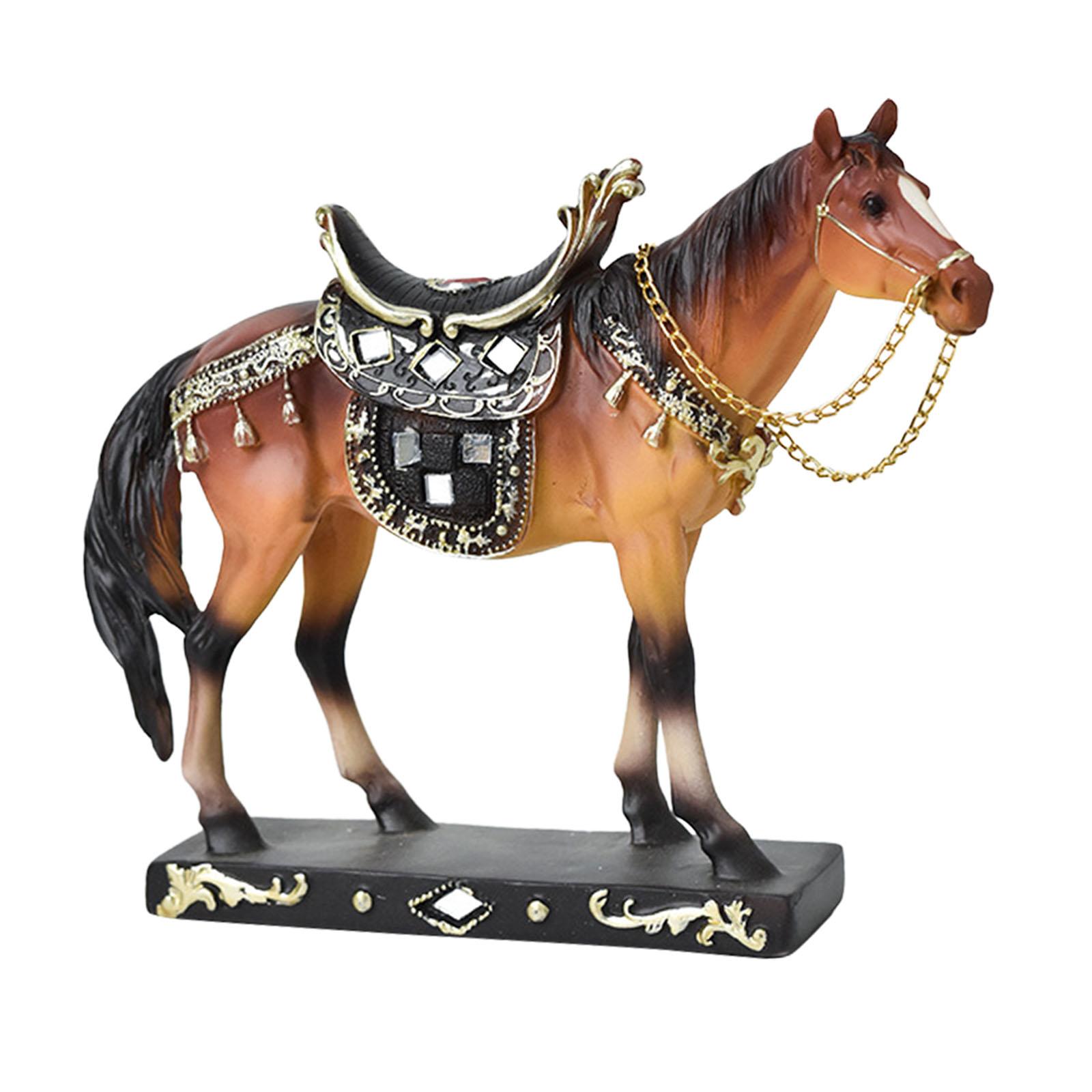 

Статуя лошади Декор Ремесла Скульптура лошади из смолы для спальни, дома, гостиной коричневый