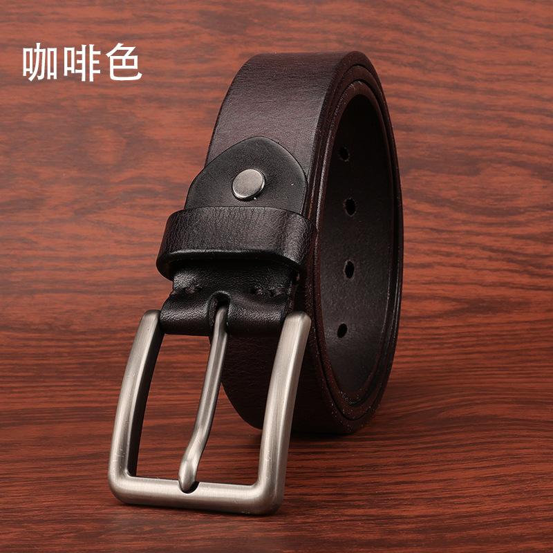 

Гуанчжоу Мужской ремень Ретро Ремень из коровьей кожи первого слоя Модный Повседневный ремень с пряжкой-булавкой Мужской ремень высокого класса Женский 130cm