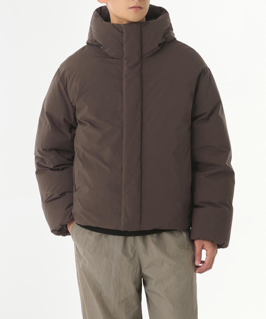 Musinsa Standard Minimal Hooded Down Short Padded Jacket [Baroque Brown]