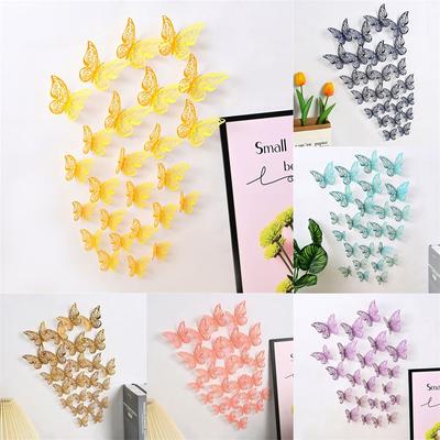 Schmetterlinge Kunst Hochzeit Wandkunst Dekor 3D Schmetterlingsaufkleber Wandtattoos Hohle Schmetterlinge Aufkleber