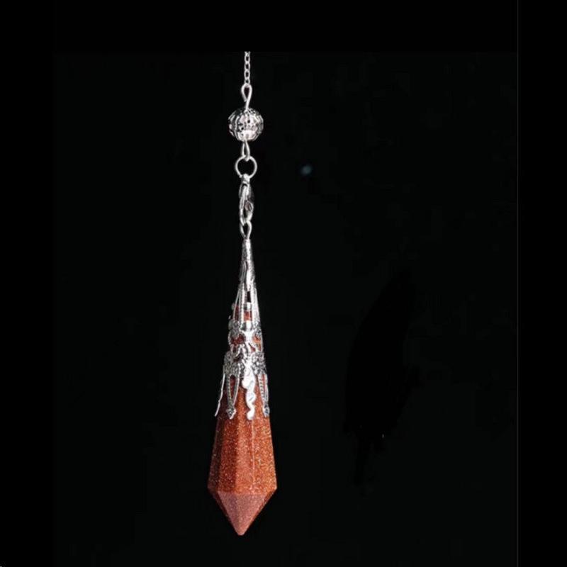 Natural Crystal Pendant with Smoky Quartz, Amethyst, Brown Quartz, Obsidian, Tiger's Eye, and White Crystal