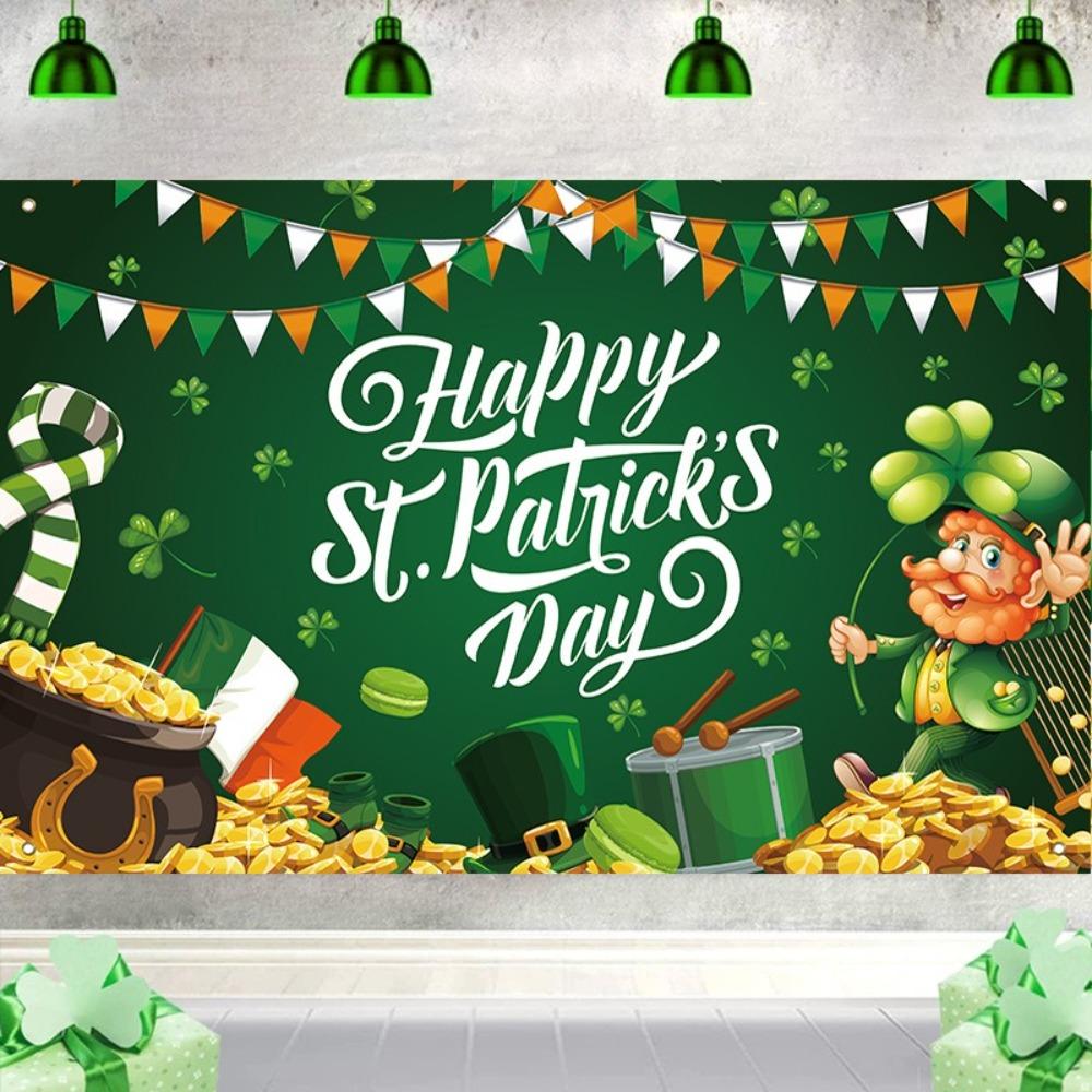 

Celebrate Happy St. Patrick’s Day Background Irish Festival Party Decoration зелений