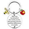 Teacher Appreciation Keychain for Teachers, Polished Metal Bag Charm with Engraved Pendant for Daily Keys and Bags