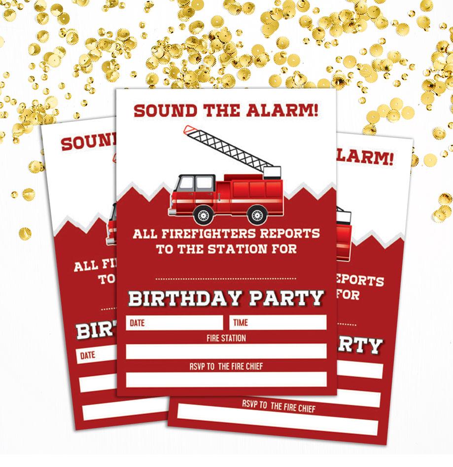 Darling Souvenir Red Birthday Invitation Card Printable Elegant Fill or Write In Blank Party Invites 28 Pcs 5 X 7