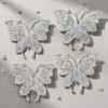 4PCS Shiny Butterfly Rhinestone Stickers 6x7cm Rhinestone Iron on Patches  Decoration