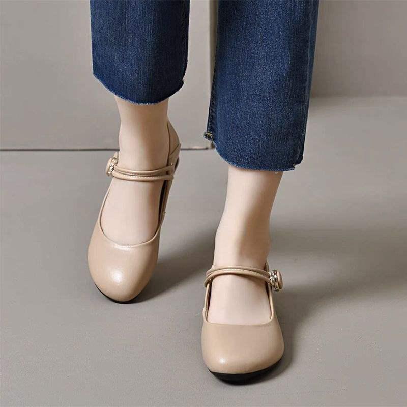 

Женские туфли с круглым носком, на толстом низком каблуке, с мягкой подошвой, для лета и осени 2025 года 41