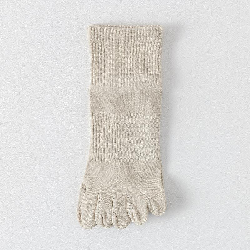 Five-fingered Socks for Men, Summer Thin Cotton Socks, Sweat-absorbing and Breathable, Boneless Sports Mid-calf Socks, Toe-separating Short Socks