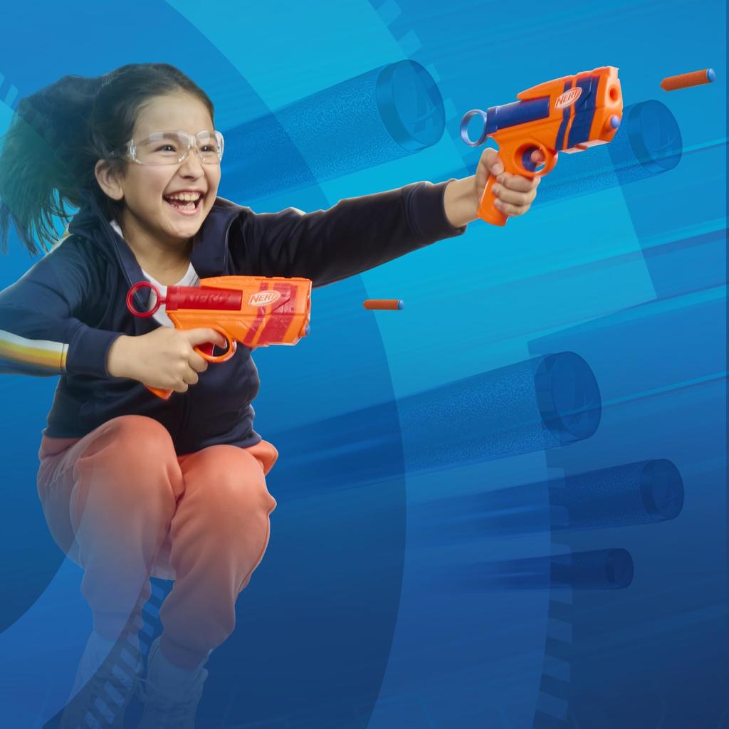 Hasbro Nerf N Series Duo Two 12 Official N1 N Series Outdoor Ages Authentic Pack Blasters, Darts, Compatible, Kids' Game, 8+, G1492,
