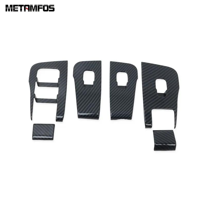 Window Lift Switch Cover Trim For Tesla Model Y -  2024 2025 Carbon Fiber Interior Door Armrest Frame Accessories
