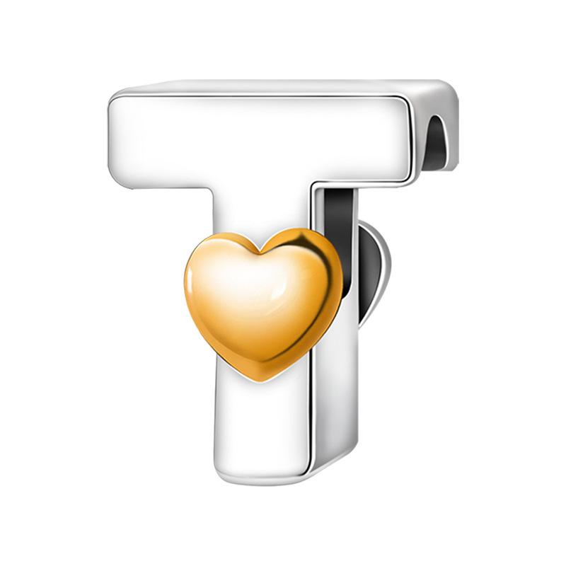 

Cross-border Bestseller: Oil Drop Heart 26-Letter DIY Bracelet with Personality - Beaded Alloy Jewelry Accessories.