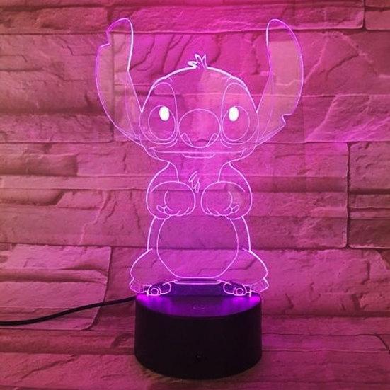 3D Cartoon Stitch Night Light Touch Switch 7 Color Change LED Desk Lamp Gift