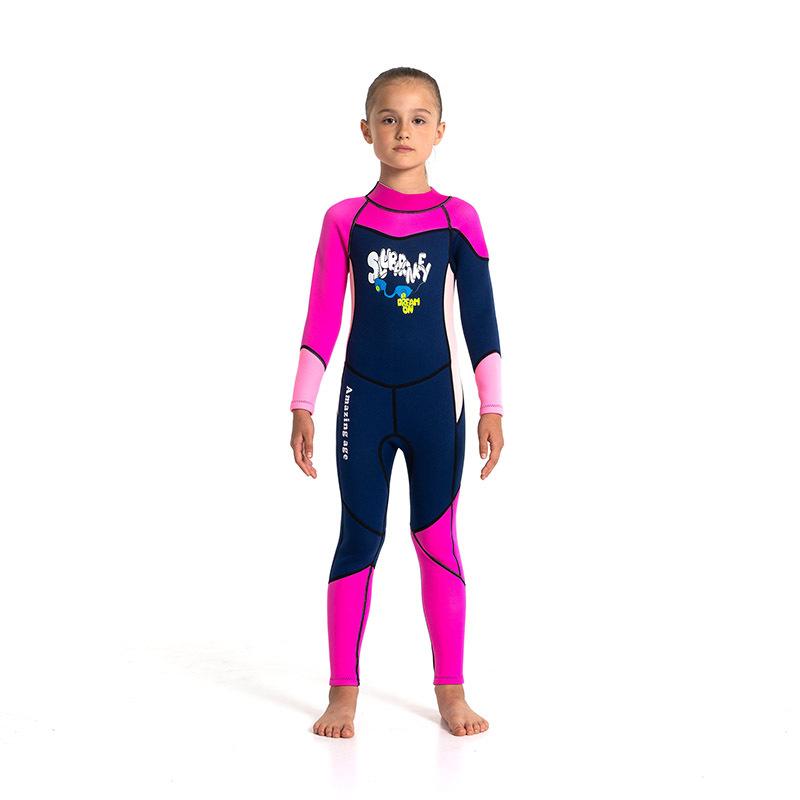

2.5MM Children s Diving Suit Men Girls One-piece Cold-proof Warm Swimsuit Long-sleeved Sunscreen Surfing Snorkeling Jellyfish 8 yards