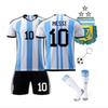 Kids Sportswear ANUTETOUNI® Argentina Messi Football Jersey Set #10 Polyester White/Blue